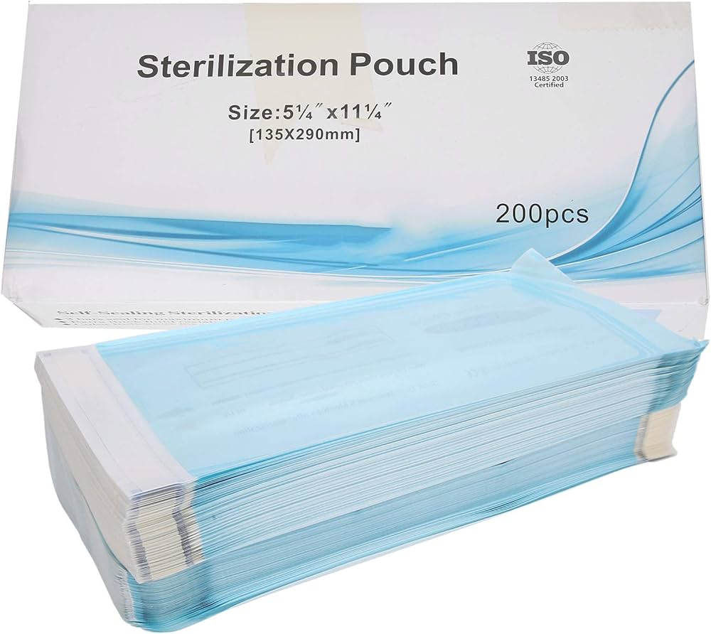 SELF SEALING STERILIZATION POUCHES 135MM X 280MM
